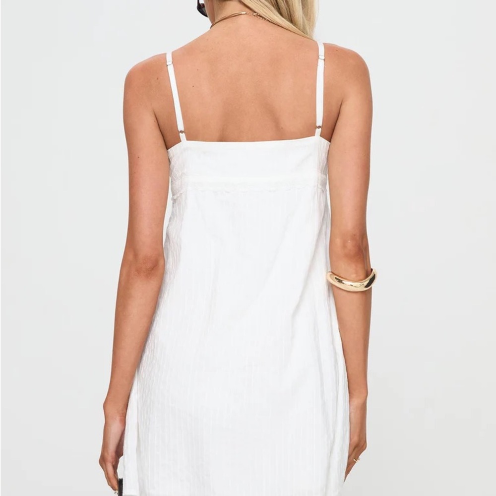White Lace-Trim Slip Dress - Women - Picture 5 of 11
